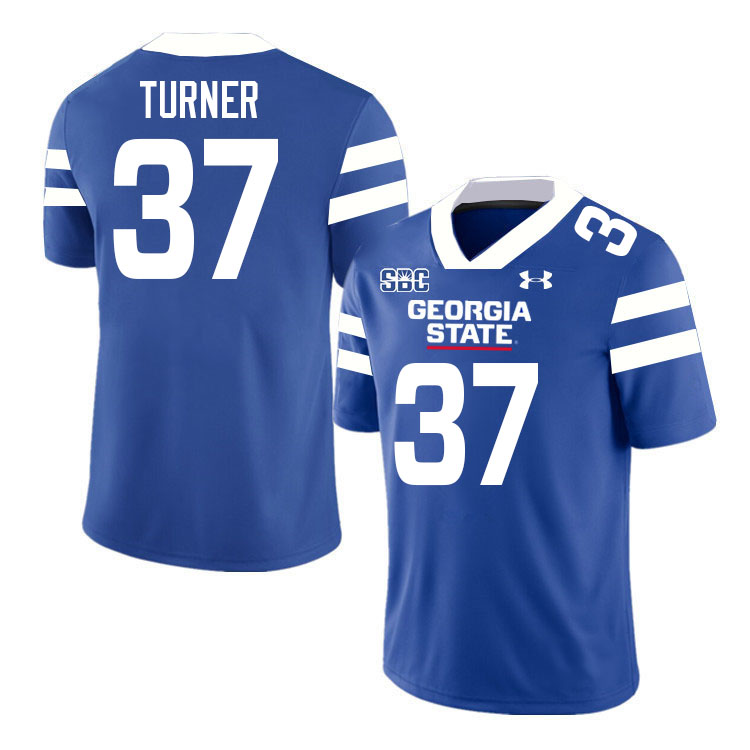 Georgia State Panthers #37 Gary Turner College Football Jerseys Stitched-Blue